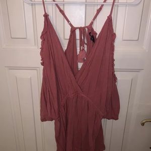 Topshop Coral Romper Size L
